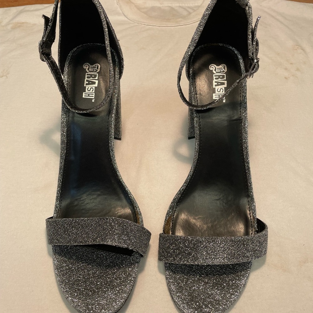 Very Sexy Blocky Heel Sparkly Snkle Strap